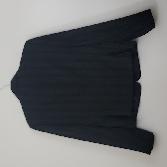 Rena Rowan Black w/ White Vertical Dot Stripes Short Blazer Jacket 12 - Picture 6 of 16